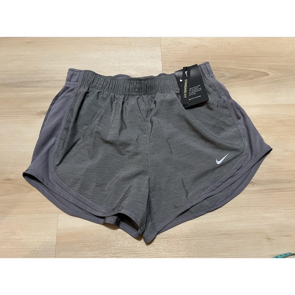NWT NIKE DRI FIT Gray Brief Lined‎ Running Shorts Women's Size Small DB4487-067